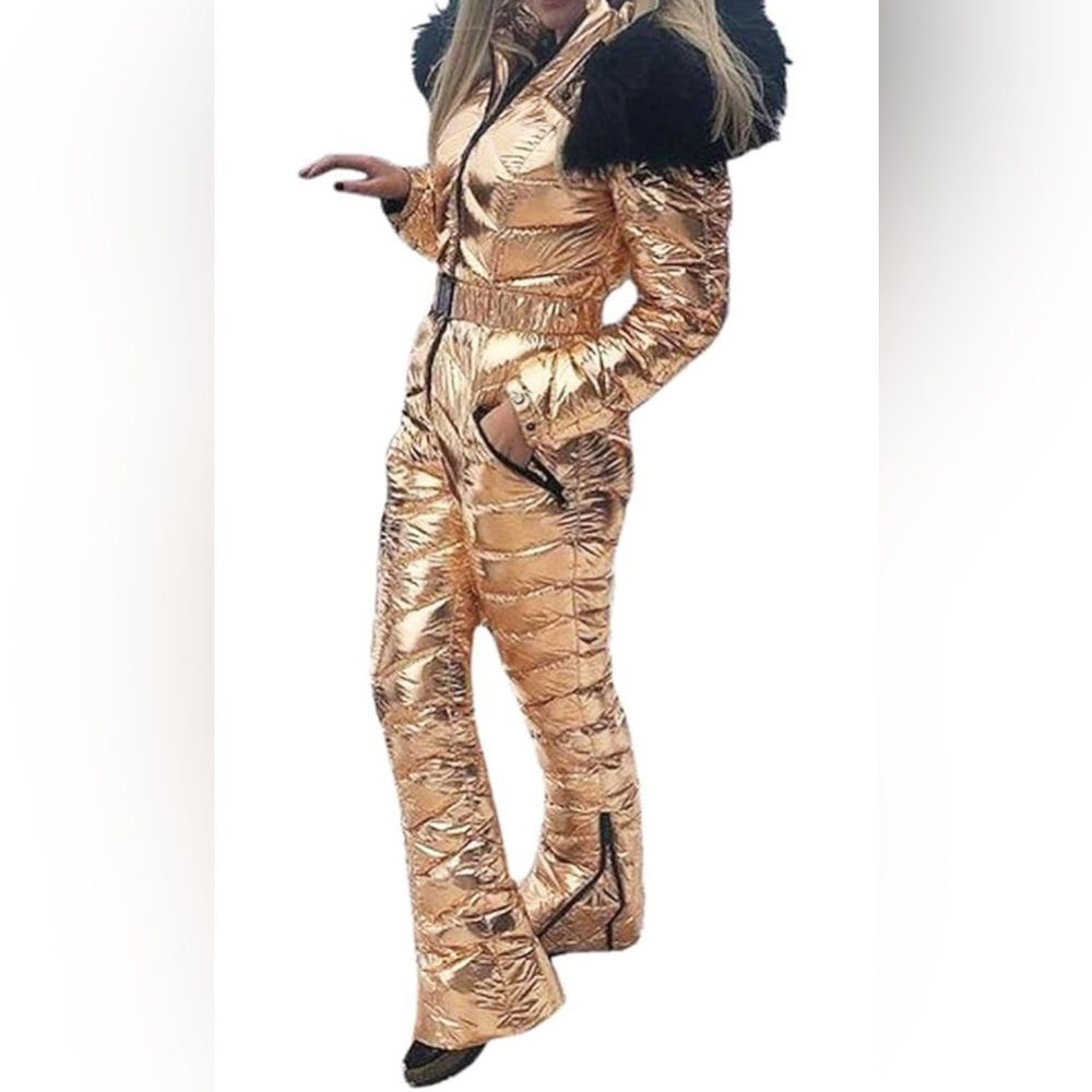 Women’s Winter Snow Jumpsuit W/Removable Fur Collar “Be Seen Looking Good!!”  XL